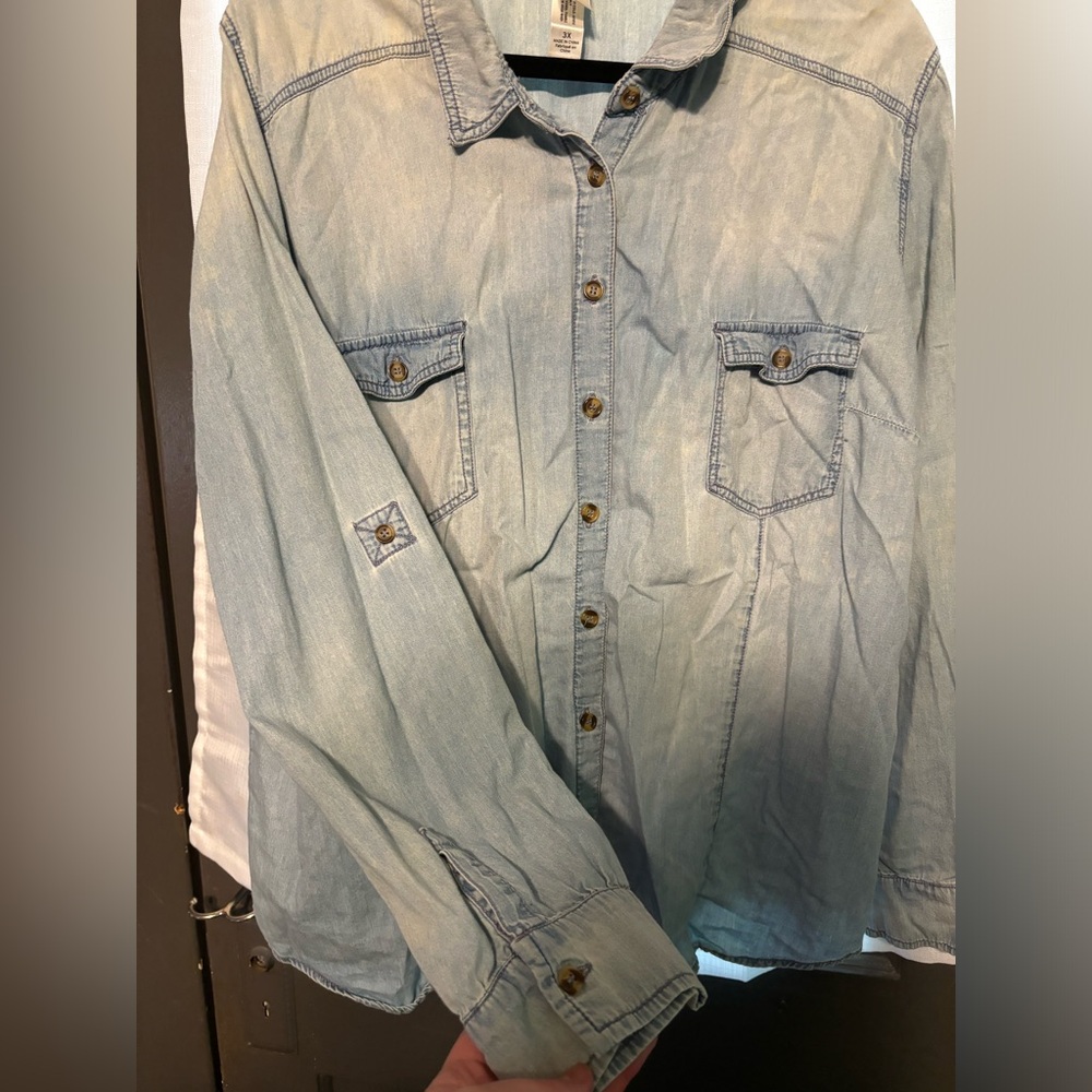 Button up Jean shirt 3X